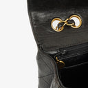 Chanel Vintage Small Single Flap Bag Black Quilted Lambskin With 24K Gold-Plated Hardware