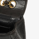 Chanel Vintage Small Single Flap Bag Black Quilted Lambskin With 24K Gold-Plated Hardware