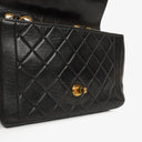 Chanel Vintage Small Single Flap Bag Black Quilted Lambskin With 24K Gold-Plated Hardware