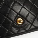 Chanel Vintage Small Single Flap Bag Black Quilted Lambskin With 24K Gold-Plated Hardware