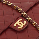 Chanel Vintage Small Classic Single Flap Bag Burgundy Quilted Lambskin With 24K Gold-Plated Hardware