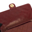 Chanel Vintage Small Classic Single Flap Bag Burgundy Quilted Lambskin With 24K Gold-Plated Hardware