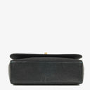 Chanel Vintage Small Single Flap In Black Quilted Jersey And Leather With 24K Gold-Plated Hardware