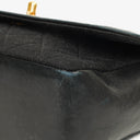 Chanel Vintage Small Single Flap In Black Quilted Jersey And Leather With 24K Gold-Plated Hardware