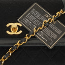 Chanel Vintage Small Single Flap In Black Quilted Jersey And Leather With 24K Gold-Plated Hardware