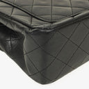Chanel Vintage Square Classic Double Flap Bag Black Quilted Lambskin 24K Gold-Plated Hardware