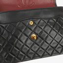 Chanel Vintage Square Classic Double Flap Bag Black Quilted Lambskin 24K Gold-Plated Hardware