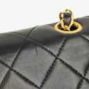 Chanel Vintage Square Classic Double Flap Bag Black Quilted Lambskin 24K Gold-Plated Hardware