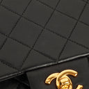 Chanel Vintage Square Classic Double Flap Bag Black Quilted Lambskin 24K Gold-Plated Hardware