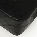 Chanel Vintage Square Single Flab Bag Black Quilted Jersey and Leather 24K Gold-Plated Hardware, 1989-1991
