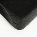 Chanel Vintage Square Single Flab Bag Black Quilted Jersey and Leather 24K Gold-Plated Hardware, 1989-1991
