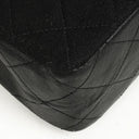 Chanel Vintage Square Single Flab Bag Black Quilted Jersey and Leather 24K Gold-Plated Hardware, 1989-1991