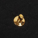 Chanel Vintage Square Single Flab Bag Black Quilted Jersey and Leather 24K Gold-Plated Hardware, 1989-1991