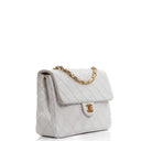 Chanel Vintage Square Flap Bag In White Quilted Lambskin With 24K Gold-Plated Hardware