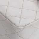 Chanel Vintage Square Flap Bag In White Quilted Lambskin With 24K Gold-Plated Hardware