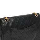 Chanel Vintage Timeless Classic Medium Double Flap Bag Black Quilted Lambskin With 24K Gold-Plated Hardware And Mademoiselle Chain