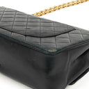 Chanel Vintage Timeless Classic Medium Double Flap Bag Black Quilted Lambskin With 24K Gold-Plated Hardware And Mademoiselle Chain