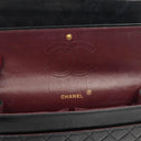 Chanel Vintage Timeless Classic Medium Double Flap Bag Black Quilted Lambskin With 24K Gold-Plated Hardware And Mademoiselle Chain