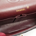 Chanel Vintage Timeless Classic Medium Double Flap Bag Black Quilted Lambskin With 24K Gold-Plated Hardware And Mademoiselle Chain