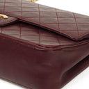 Chanel Vintage Timeless Classic Medium Double Flap Bag Burgundy Quilted Lambskin With Gold-Tone Hardware And Mademoiselle Chain