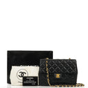 Chanel Vintage Timeless Classic Square Single Flap Bag Black Quilted Lambskin With 24K Gold-Plated Hardware