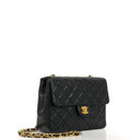 Chanel Vintage Timeless Classic Square Single Flap Bag Black Quilted Lambskin With 24K Gold-Plated Hardware