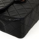 Chanel Vintage Timeless Classic Square Single Flap Bag Black Quilted Lambskin With 24K Gold-Plated Hardware