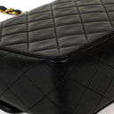 Chanel Vintage Timeless Classic Square Single Flap Bag Black Quilted Lambskin With 24K Gold-Plated Hardware