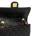 Chanel Vintage Timeless Classic Square Single Flap Bag Black Quilted Lambskin With 24K Gold-Plated Hardware