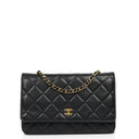 Chanel Wallet On Chain WOC Black Quilted Lambskin With Gold-Tone  Hardware