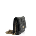 Chanel Wallet On Chain WOC Black Quilted Lambskin With Gold-Tone  Hardware