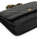 Chanel Wallet On Chain WOC Black Quilted Lambskin With Gold-Tone  Hardware