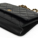 Chanel Wallet On Chain WOC Black Quilted Lambskin With Gold-Tone  Hardware