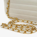 Chanel White Horizontal Quilted Small Double Flap Bag With 24K Gold-Plated Hardware