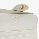 Chanel White Horizontal Quilted Small Double Flap Bag With 24K Gold-Plated Hardware