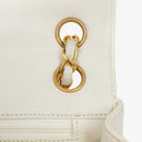 Chanel White Horizontal Quilted Small Double Flap Bag With 24K Gold-Plated Hardware