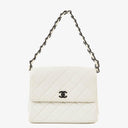 Chanel White Quilted Lambskin Plastic Hardware Shouder Bag