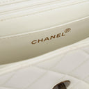 Chanel White Quilted Lambskin Plastic Hardware Shouder Bag