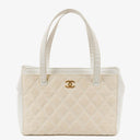 Chanel Wild Stitch Beige Surpique Tote Bag