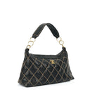 Chanel Wild Stitch Black Quilted Leather CC Shoulder Bag With Gold-Tone Hardware
