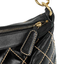 Chanel Wild Stitch Black Quilted Leather CC Shoulder Bag With Gold-Tone Hardware