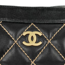 Chanel Wild Stitch Black Quilted Leather CC Shoulder Bag With Gold-Tone Hardware