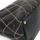 Chanel Wild Stitch Black Quilted Leather CC Shoulder Bag With Gold-Tone Hardware