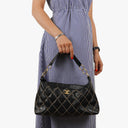 Chanel Wild Stitch Black Quilted Leather CC Shoulder Bag With Gold-Tone Hardware