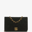 Chanel WOC Mini Classic Full Flap Black Quilted Suede With 24K Gold-Plated Hardware