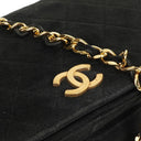 Chanel WOC Mini Classic Full Flap Black Quilted Suede With 24K Gold-Plated Hardware