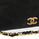 Chanel WOC Mini Classic Full Flap Black Quilted Suede With 24K Gold-Plated Hardware