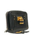Chloe Black Calfskin Paddington Compact Zip Around Coin Purse Wallet