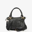 Chloe Black Marcie Leather Top Handle Shoulder Bag