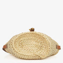 Chloe Brown Woven Raffia and Leather Small Marcie Basket Bag